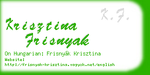 krisztina frisnyak business card