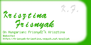 krisztina frisnyak business card